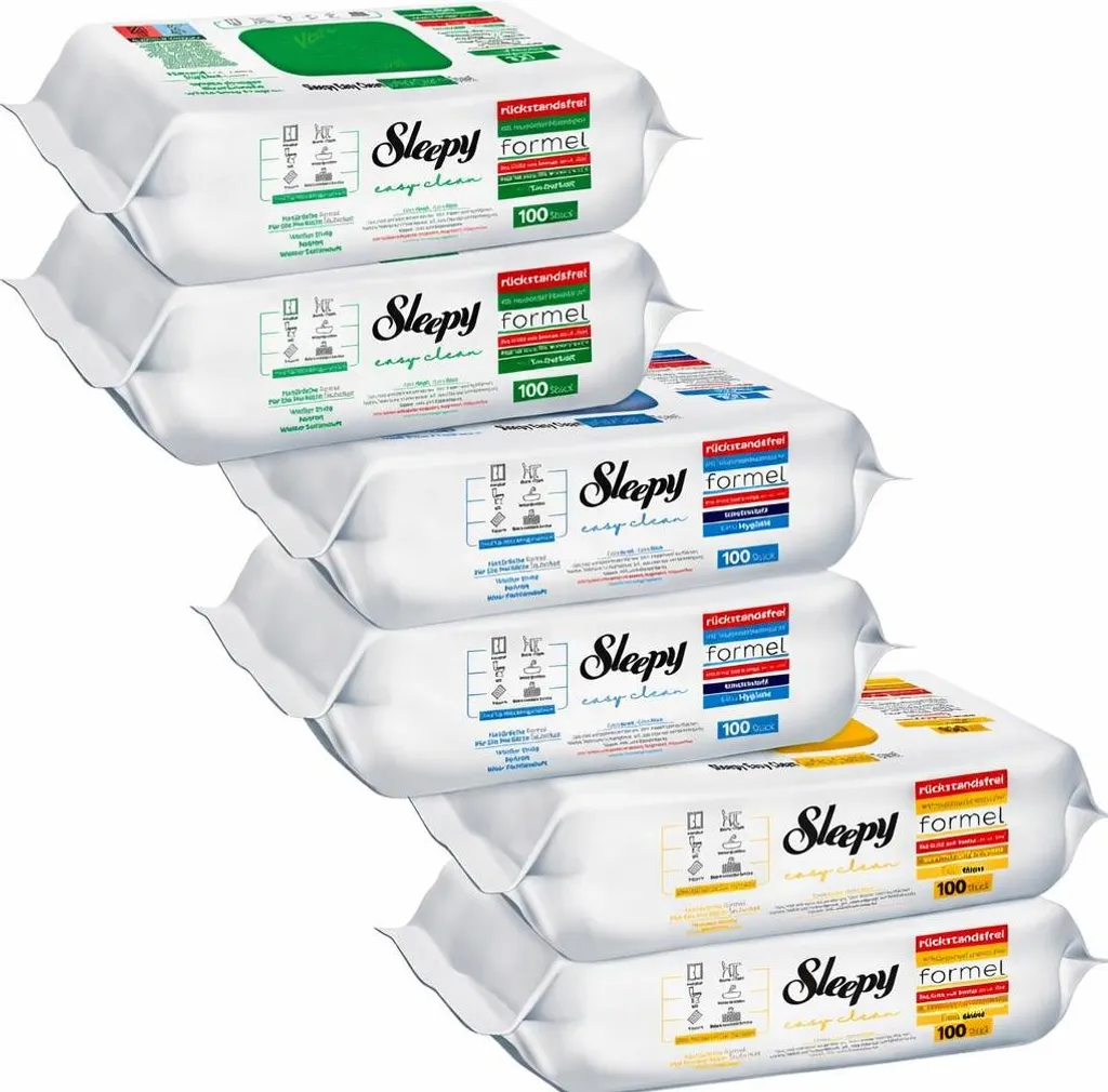 600x Salviette Bio-Friendly Sleepy Easy Clean Mix 3 Varianti Naturale
