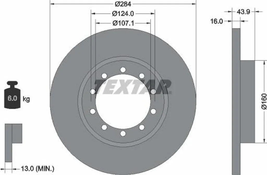 Disque de frein Textar 93242500 OE 1488311 pour Ford Transit utilitaire