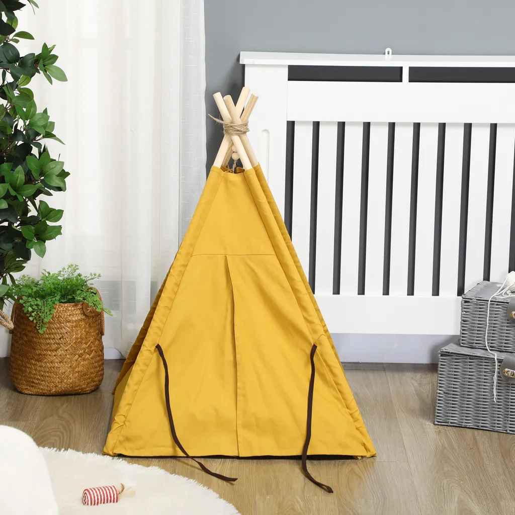 Tenda PawHut Gialla per Gatti < 5kg | Riduzione Stress e Massimo Comfort - 8