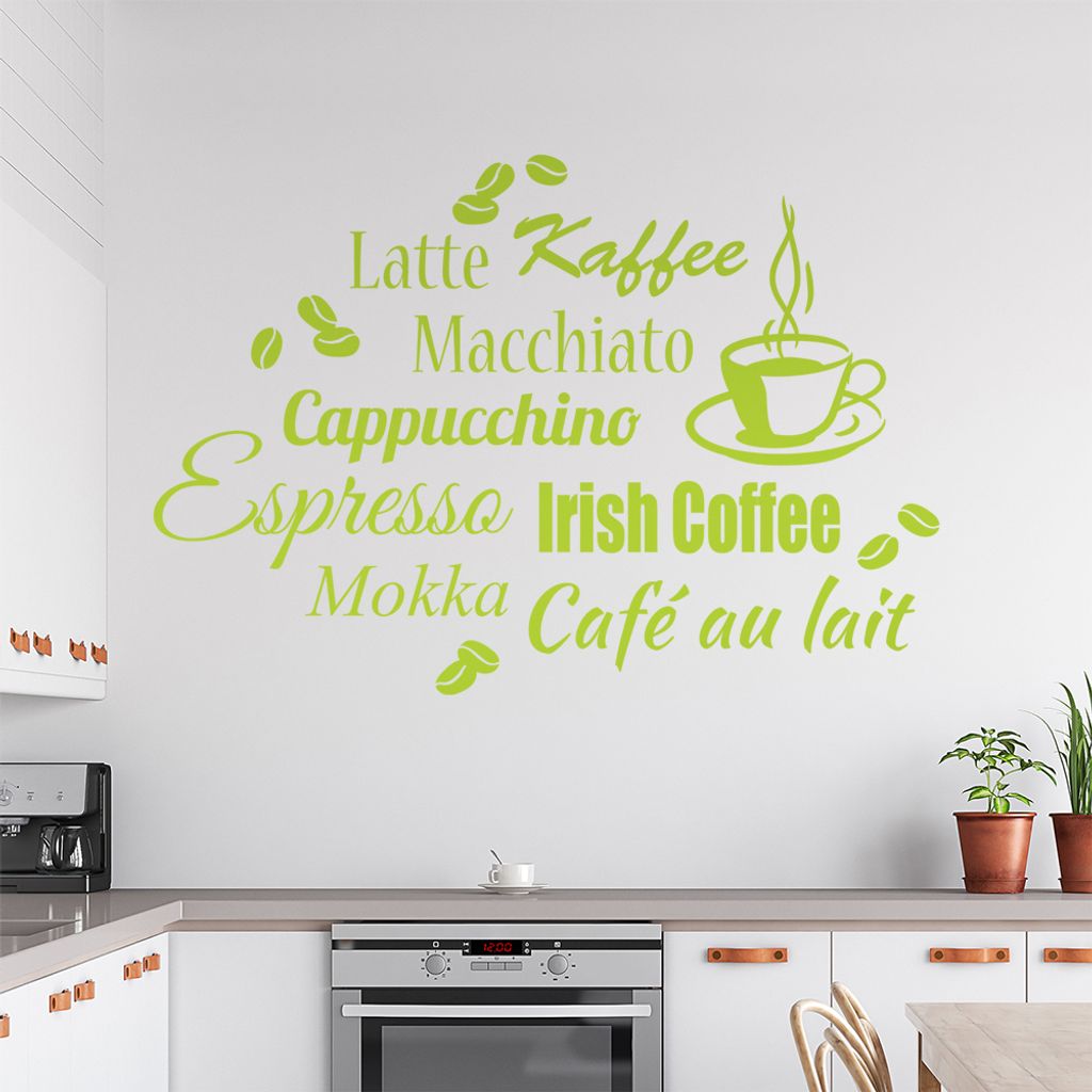 Wandtattoo Kaffee Nr. 3 Wandtattoo in 6 Größen - Wandaufkleber Wall Sticker - Dekoration, Küche, Wohnzimmer, Schlafzimmer, Badezimmer