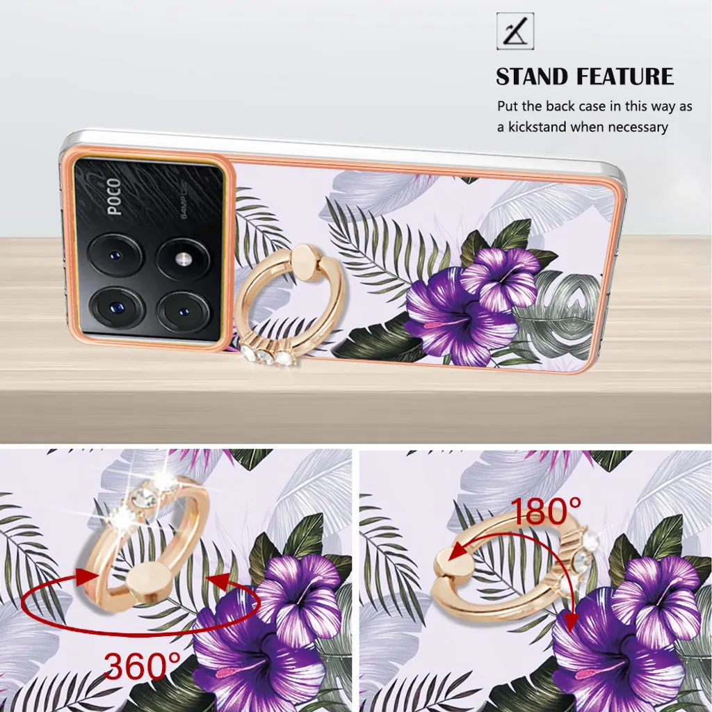 Cover Viola Chic per Xiaomi Poco X6 Pro | Ring Holder & Style - 3