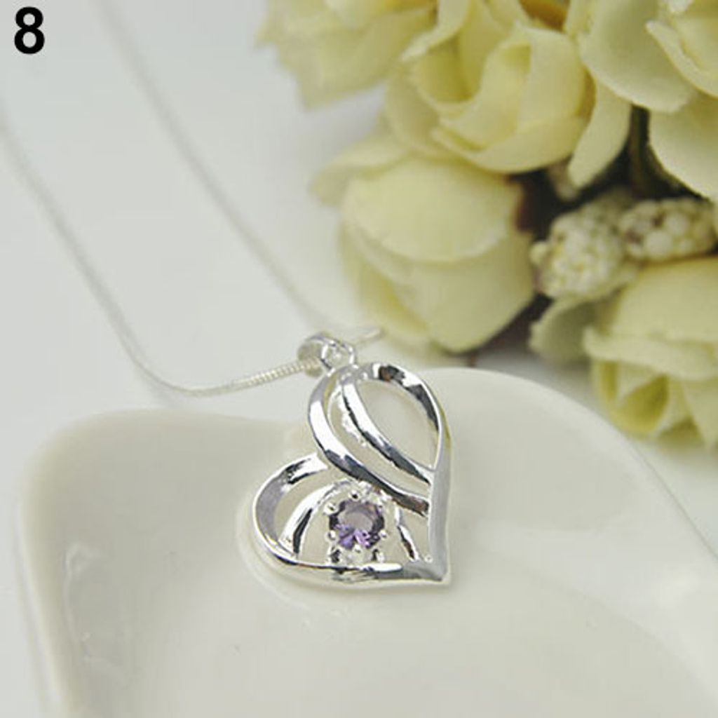 Damenschmuck 925 Sterling Silber Zirkonia Kristall Anhänger für Halskette Kette-8