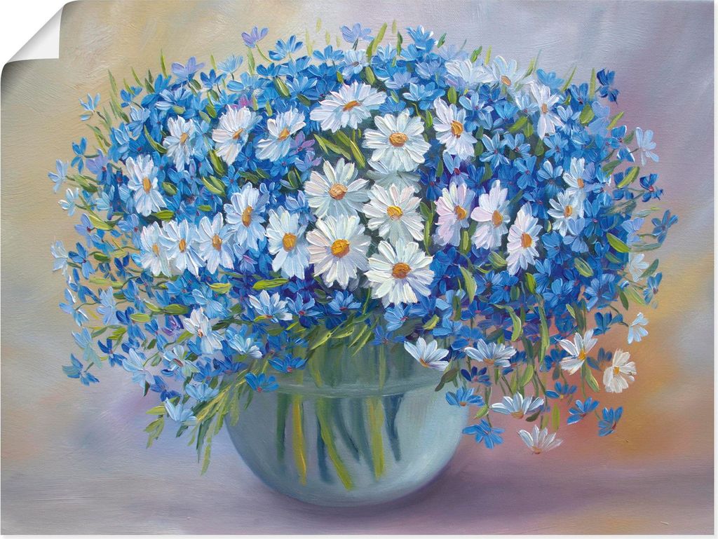 ARTland Poster Blaue Blumen Größe: 40x30 cm