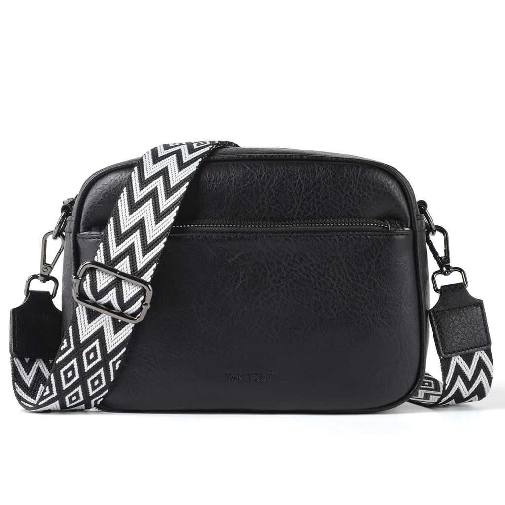 Umhängetasche Damen Handy Schultertasche, Kunstleder Crossbody Umhängetasche Drei Reißverschlussfächern mit Verstellbar Abnehmbar Schultergurt