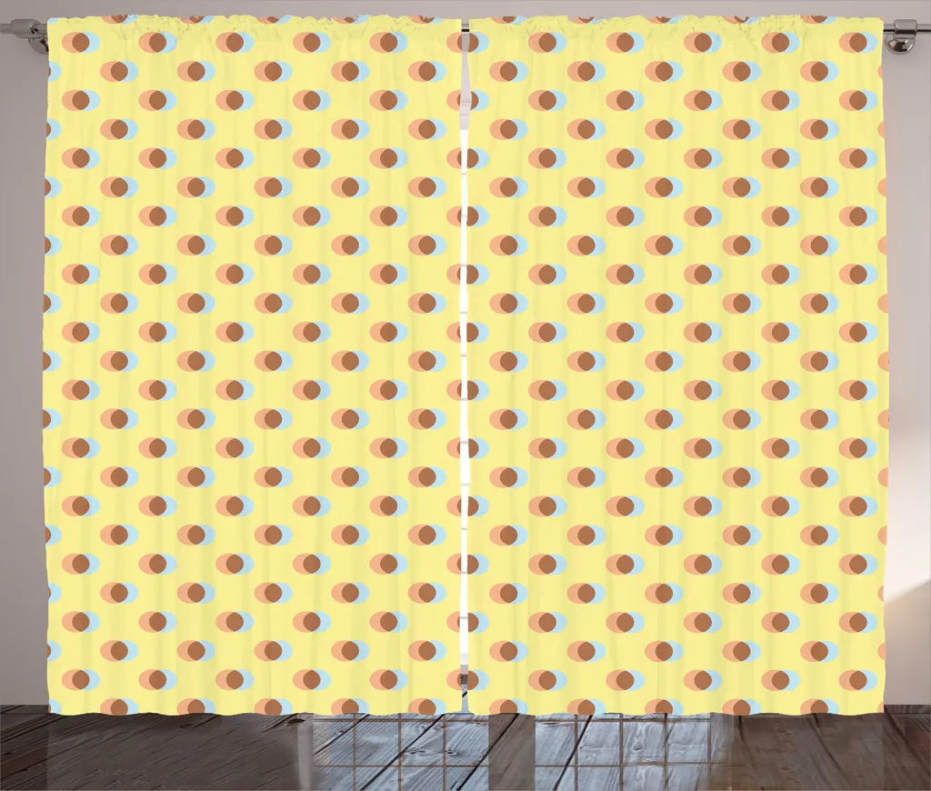 ABAKUHAUS Rideau Rustique à Motifs Points Pastel 280x225 cm Multicolore