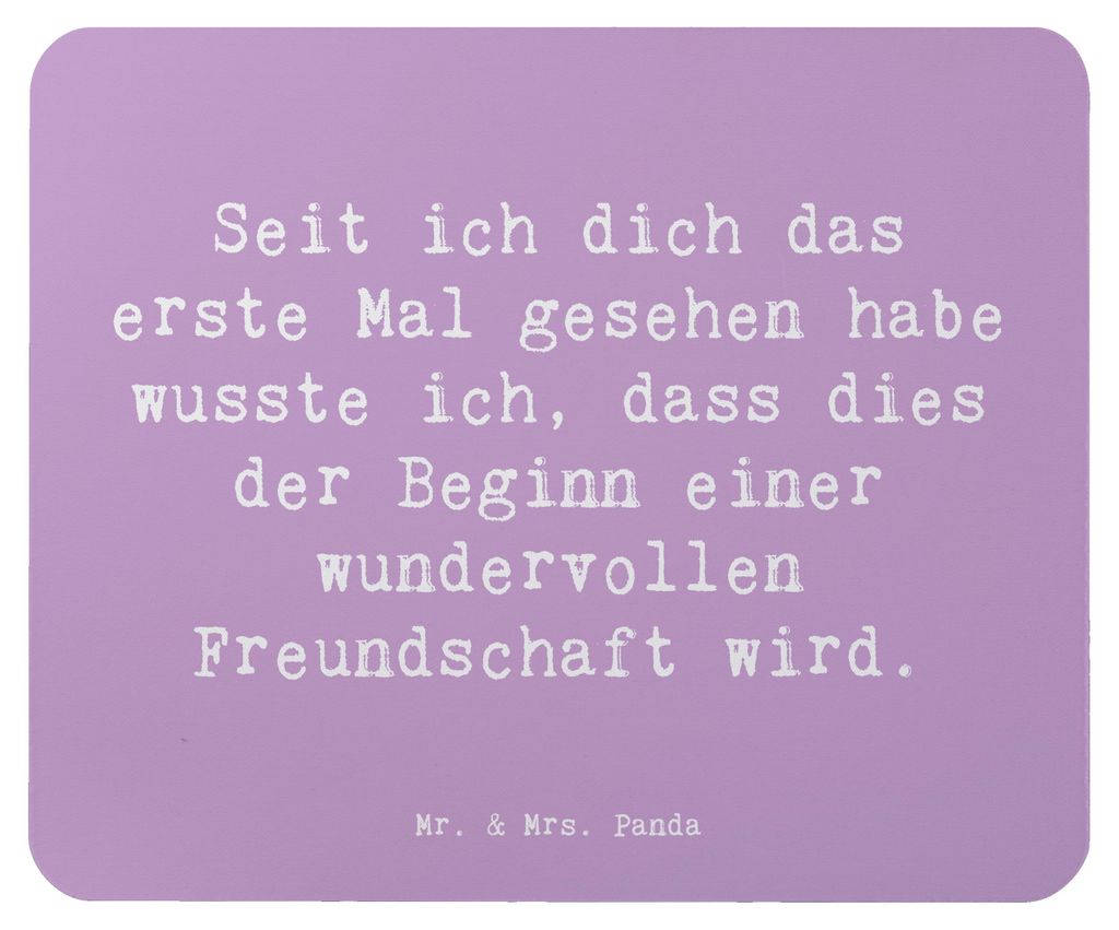 Mr. & Mrs. Panda Mouse Pad Spruch Neue Freunde finden - Lavendeltraum - Geschenk, Freundschaft schließen, Trost, tiefe Verbundenheit, mousematte, ...