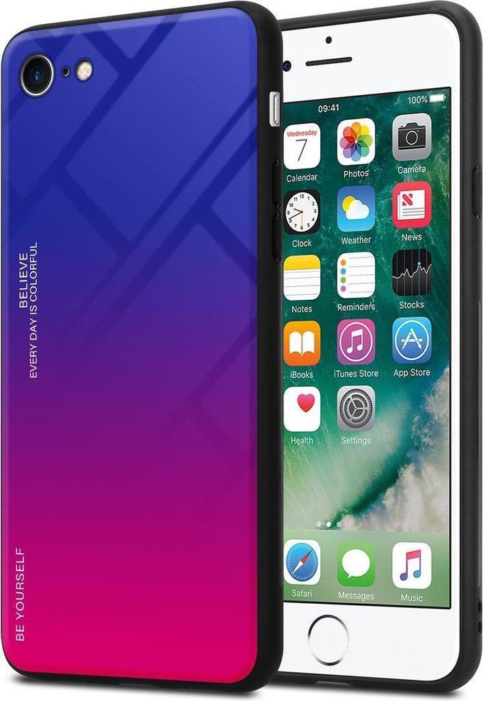 Cadorabo Hülle für Apple iPhone 7 / 7S / 8 / SE 2020 Schutz Hülle in Schwarz Handyhülle TPU Etui Cover Case Tempered