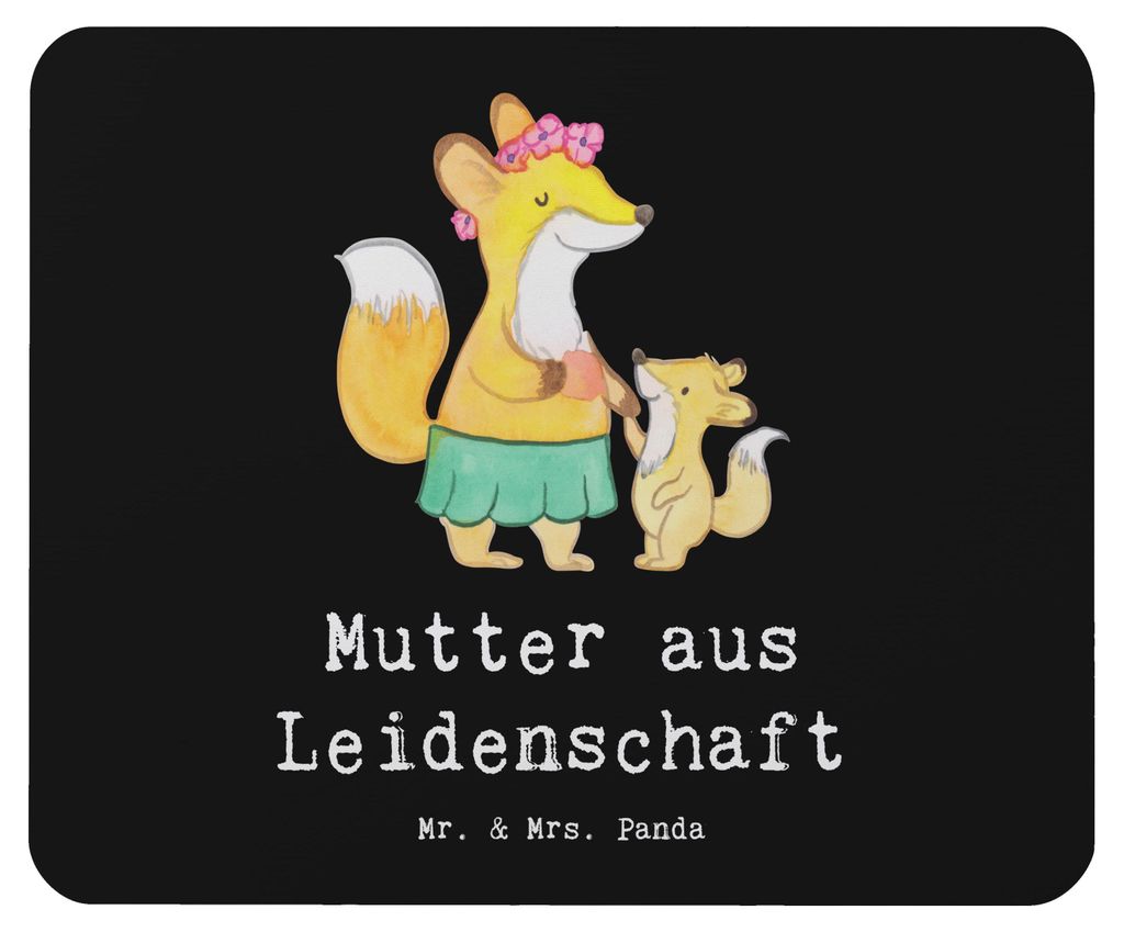 Mr. & Mrs. Panda Mouse Pad Mutter Leidenschaft - Schwarz - Geschenk, Mousepad, mauspad laptop, pc