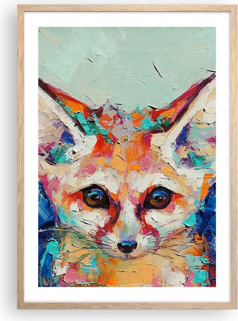 Gerahmtes Poster - Rahmen in heller Eiche - Klein November Bunt - 50x70 cm - Wand Bild - Wanddeko - Wandbilder - Kunstposter - Wandposter - Bilderr...