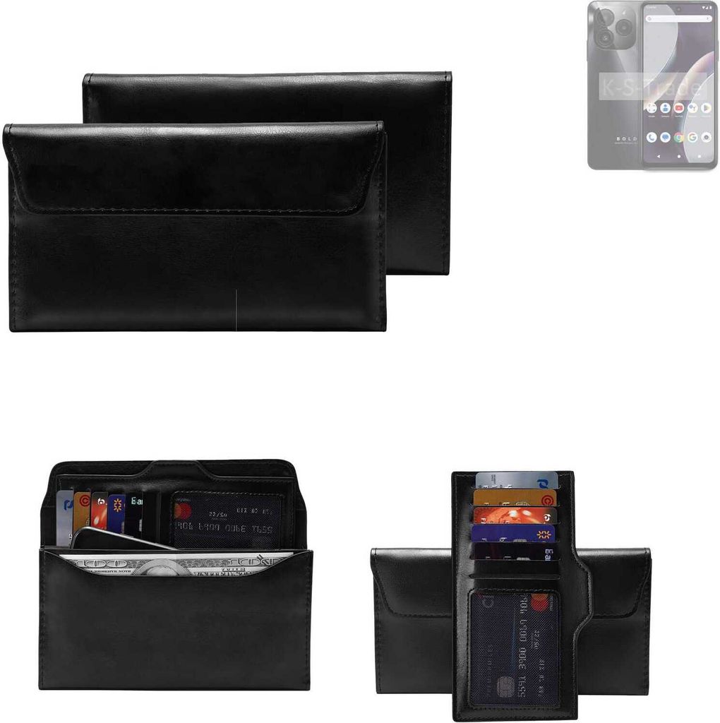 K-S-Trade Handy Hülle kompatibel mit BLU Bold K10 Schutz Hülle Tasche Schutz Case Handytasche Kunstleder schwarz, 1x