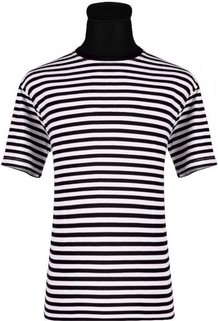 T2595-0102-L schwarz-weiß Damen-Herren Kurzarm Ringelshirt Produktbild 