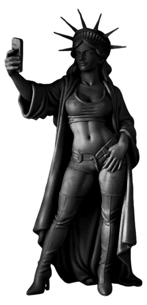 Sexy Freiheitsstatue – Moderne Lady Liberty Selfie-Skulptur – Sammlerstück zum 250. Jahrestag – Freiheitsgöttin-Figur für Wohnzimmertisch ...