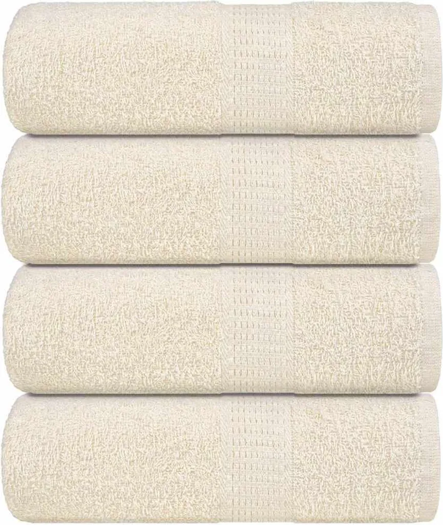 Offerta Set 4 Asciugamani Ospite 30x50 Crema Cotone 360 g/m²