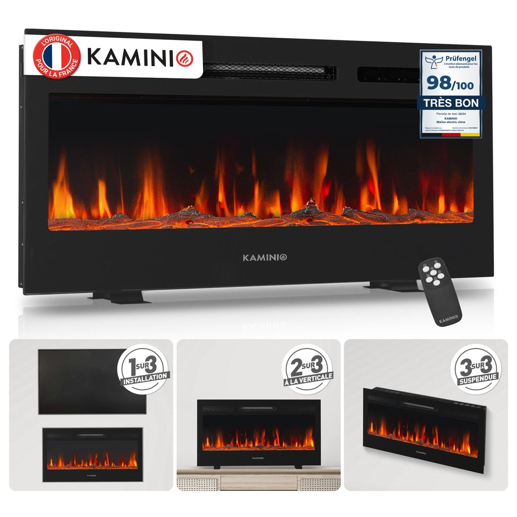 KAMINIO Cheminée électrique MARLON - Cheminée électrique 3 Image du produit  Image générée par une IA