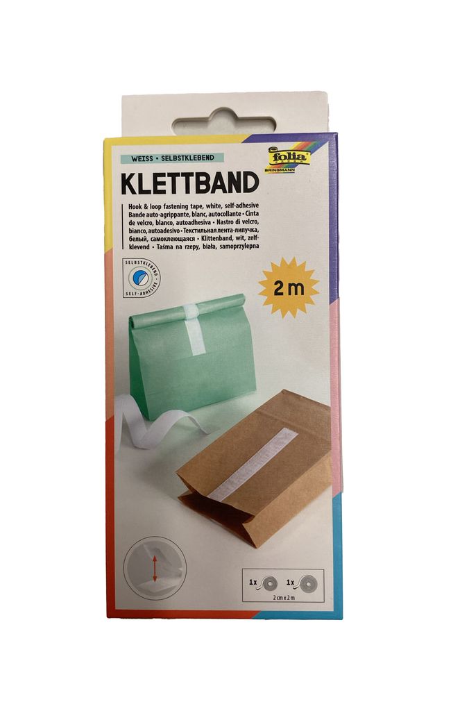 Klettband Selbstklebend Weiß 20mmx2m Produktbild 