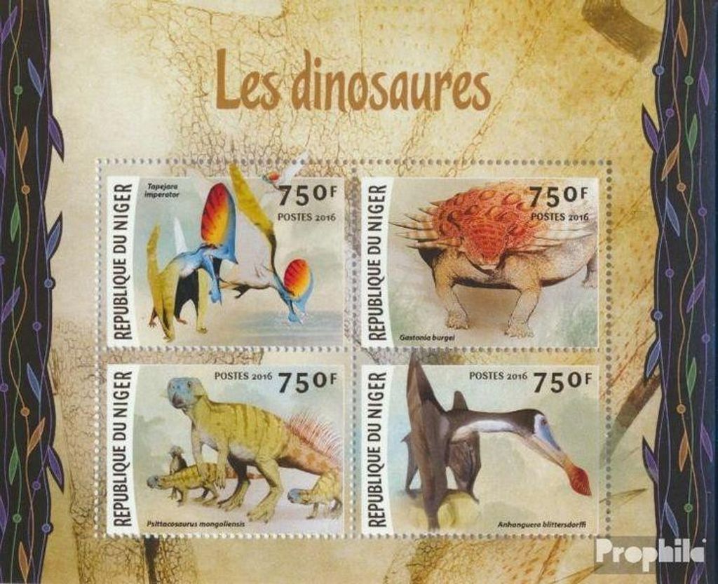 Briefmarken Niger 2016 Mi 4117-4120 Kleinbogen (kompl. Produktbild 