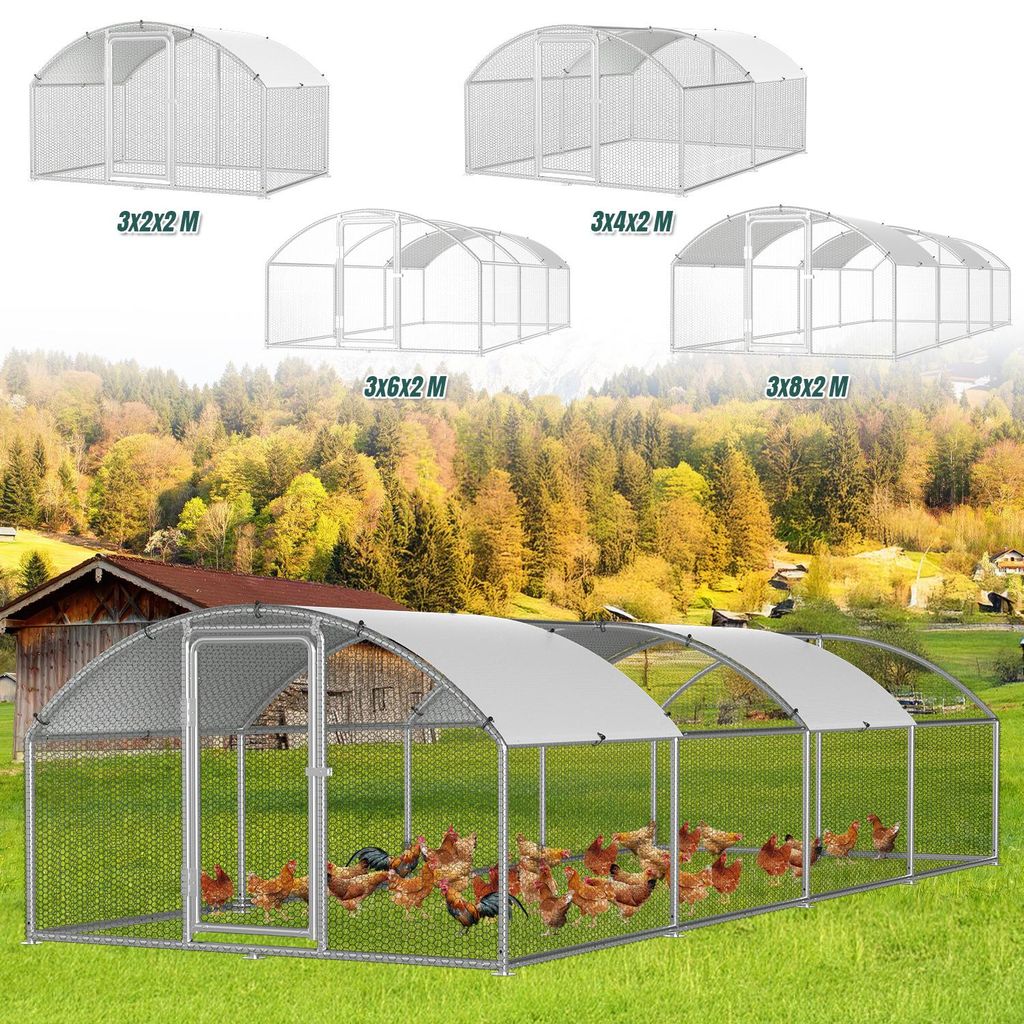 Faziango Hühnerstall 3 x 8 x 2 m, XXL Freilaufgehege mit Produktbild 