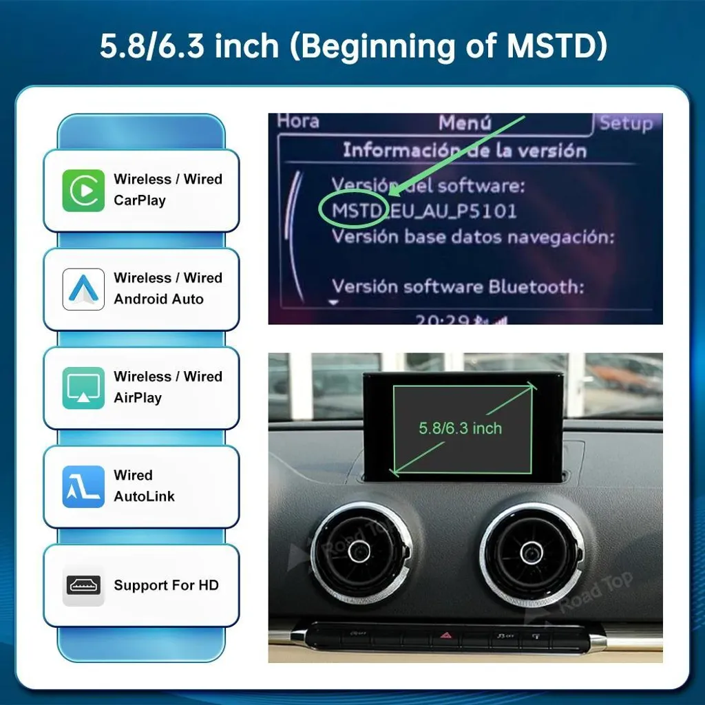 Module CarPlay sans fil MSTD avec écran tactile 63 pouces multilingue - 2