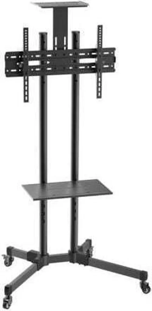 Support TV sur Pied avec Roulettes Freinées Charge 50kg Noir Aisens
