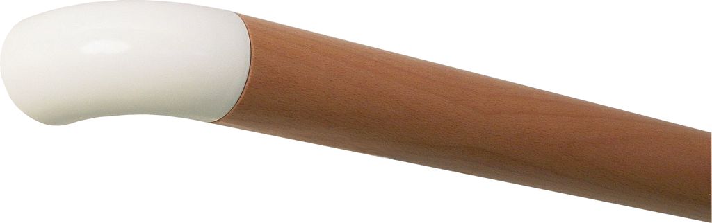 Montagefertiger Buche Handlauf / Geländer lackiert Ø 42 mm mit weiße Endstücke ohne Handlaufhalter / Länge: 4600 mm / 460 cm / 4,6 m Endstück...