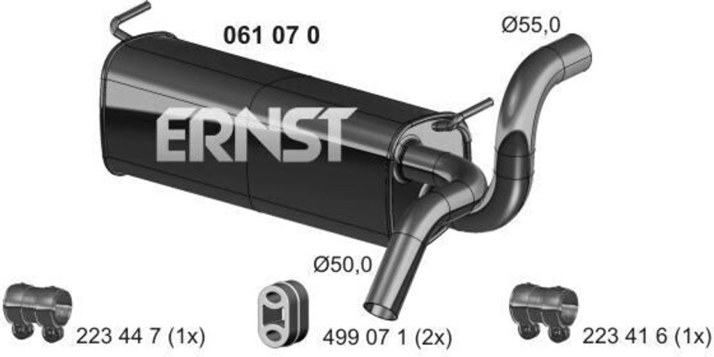 ERNST 061070 Endschalldämpfer für OPEL ZAFIRA TOURER C (P12) Auspuff