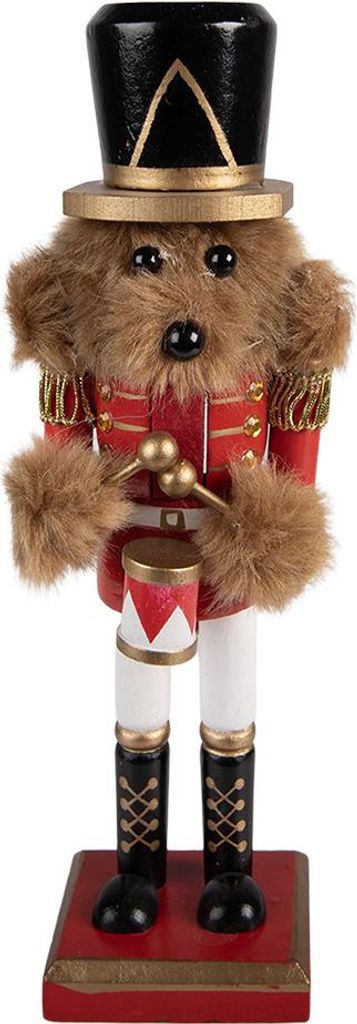 Clayre & Eef Weihnachtsdekorationsfigur Nussknacker 9x8x25 cm Rot Holz