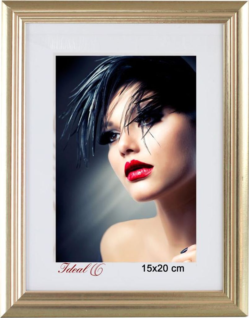 Artos Holz Bilderrahmen Acrylglas Plexi Lifestyle Foto Rahmen Collage Wanddeko Poster - Farbe: Gold | Format: 15x20