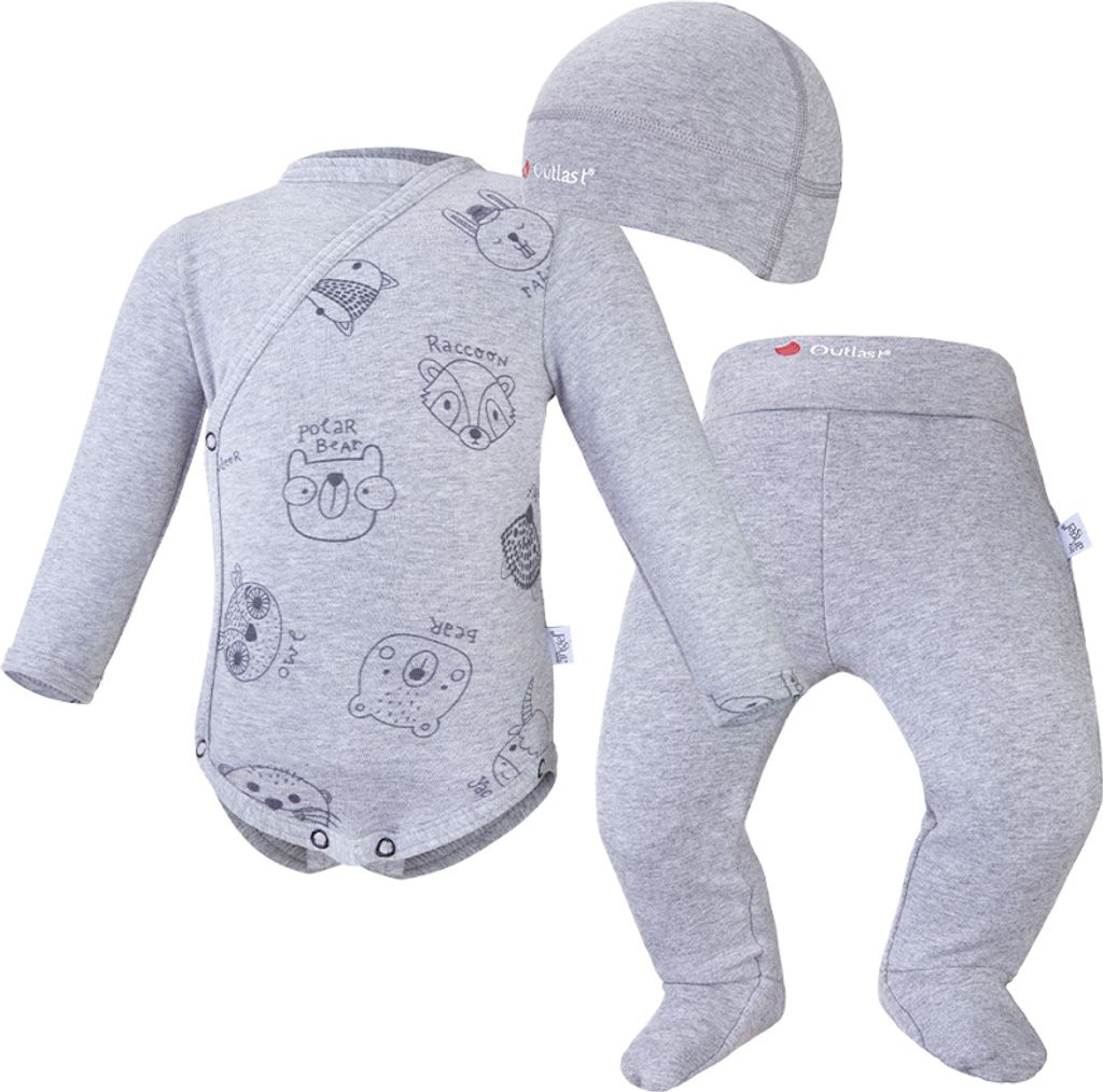 Set für Neugeborene Outlast® - Grau Meliert/Tiere, 56 Produktbild 