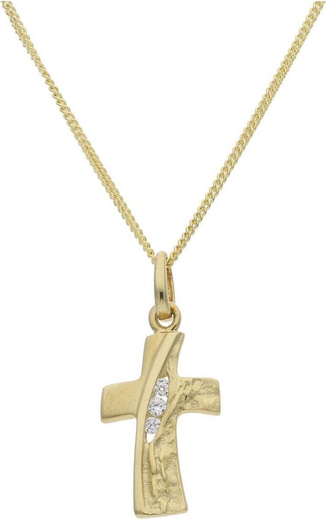 JuwelmaLux Anhänger Kreuz 333/000 (8 Karat) Gold synth Zirkonia JL20-02-0901