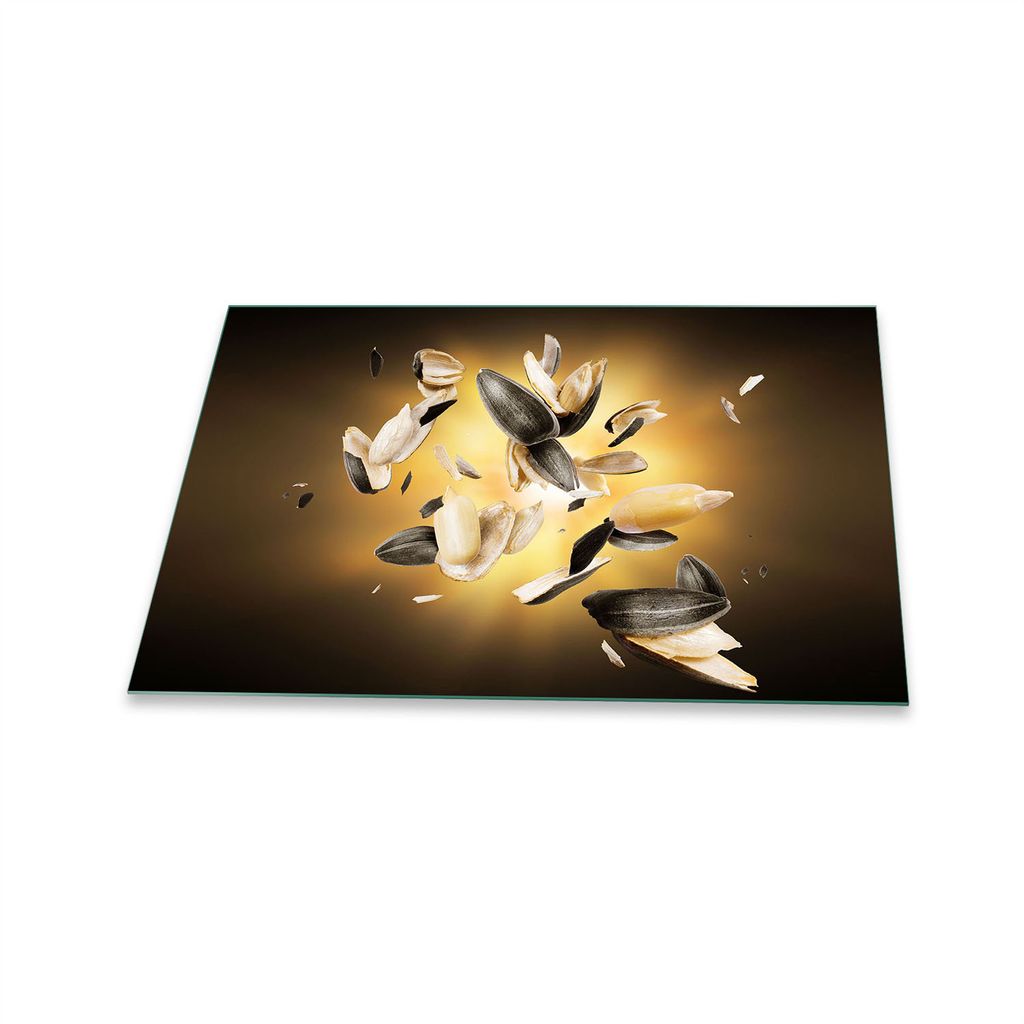 Herdabdeckplatte Glaskeramik 1 Teilig 80x52 Obst Schwarz Abdeckung Glas Spritzschutz