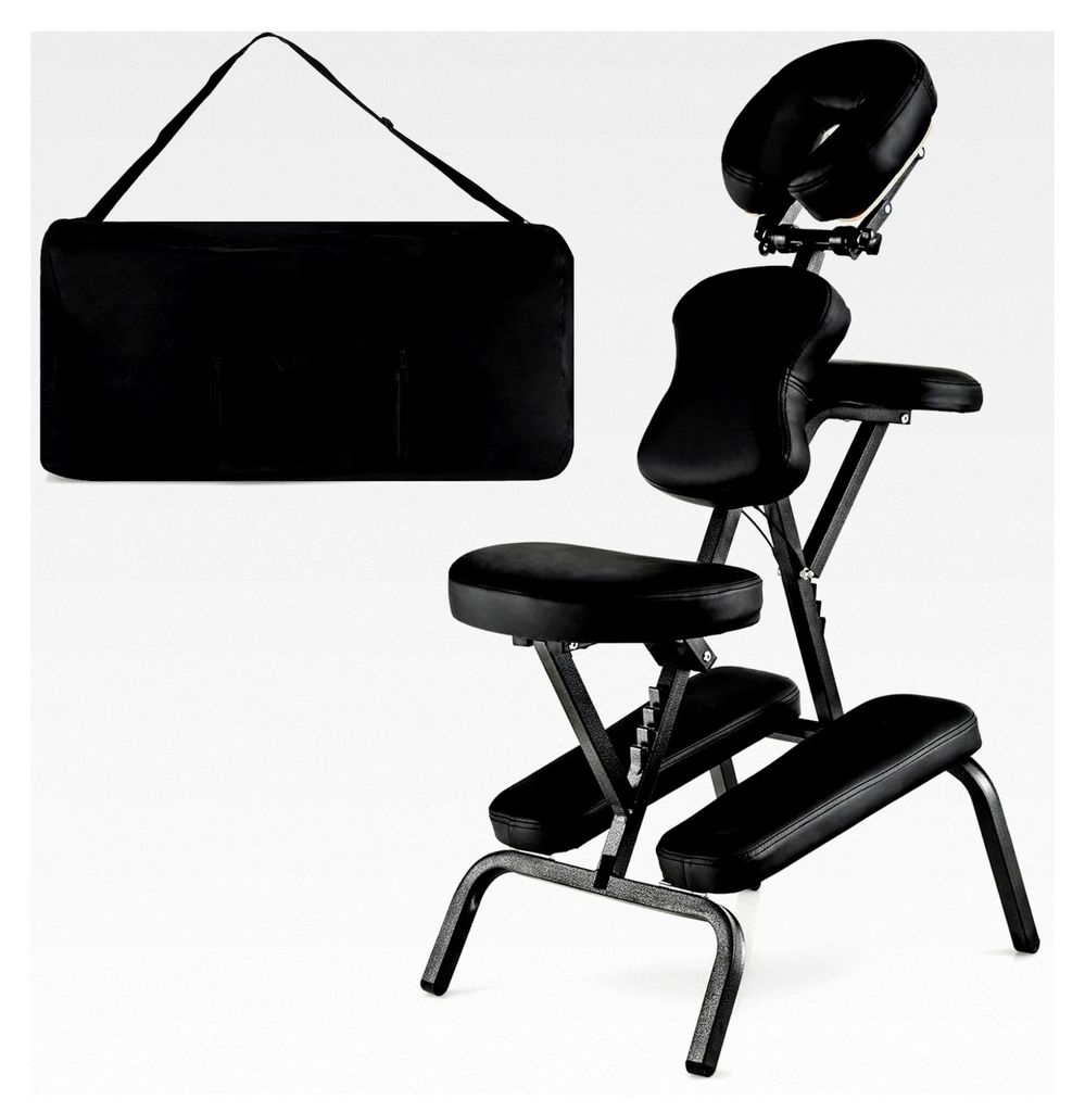 Faltbarer Massagesessel, höhenverstellbar von 110-120 cm, tragbarer Massagestuhl mit Tragetasche, Therapiestuhl aus Oxford-Stoff, 55 x 48 x 120 cm...