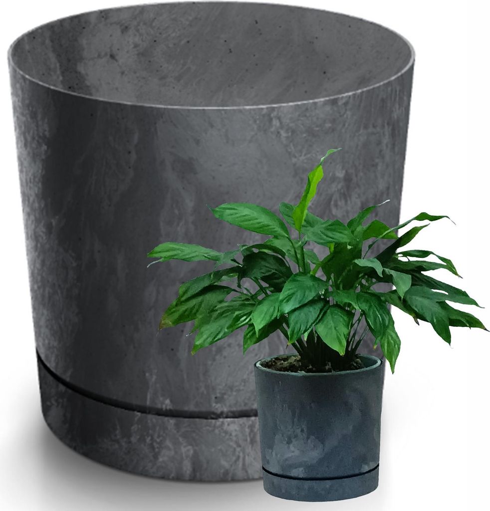 Pot de fleurs TUBOS P BETON EFFECT anthracite mat 14,8 cm Image du produit 