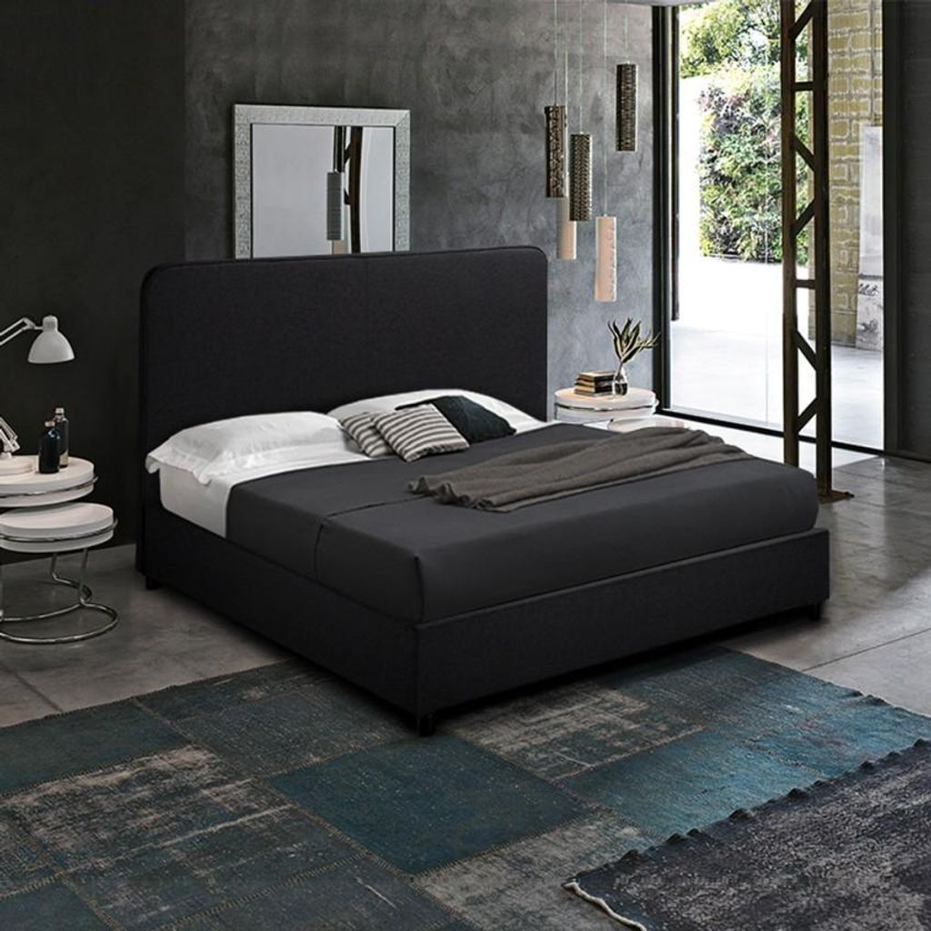Letto singolo grande completo in tessuto con giroletto Immagine del prodotto 