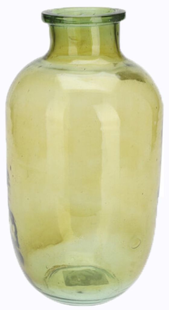 H&S Collection Blumenvase San Remo - grun transparent - D18 x 35 cm