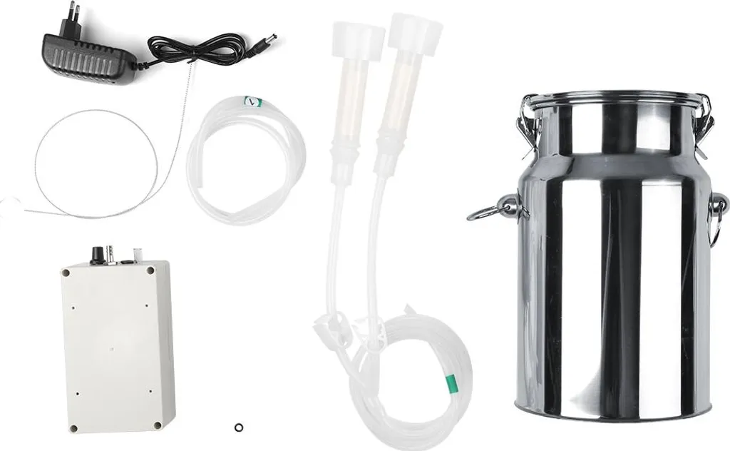 Machine à traire électrique portable 7L en inox pour petit élevage