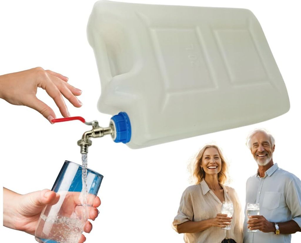 Anwicar Wasserkanister mit hahn - Wasser Kanister mit zapfhahn 20l - Camping Wassertank - Weiß
