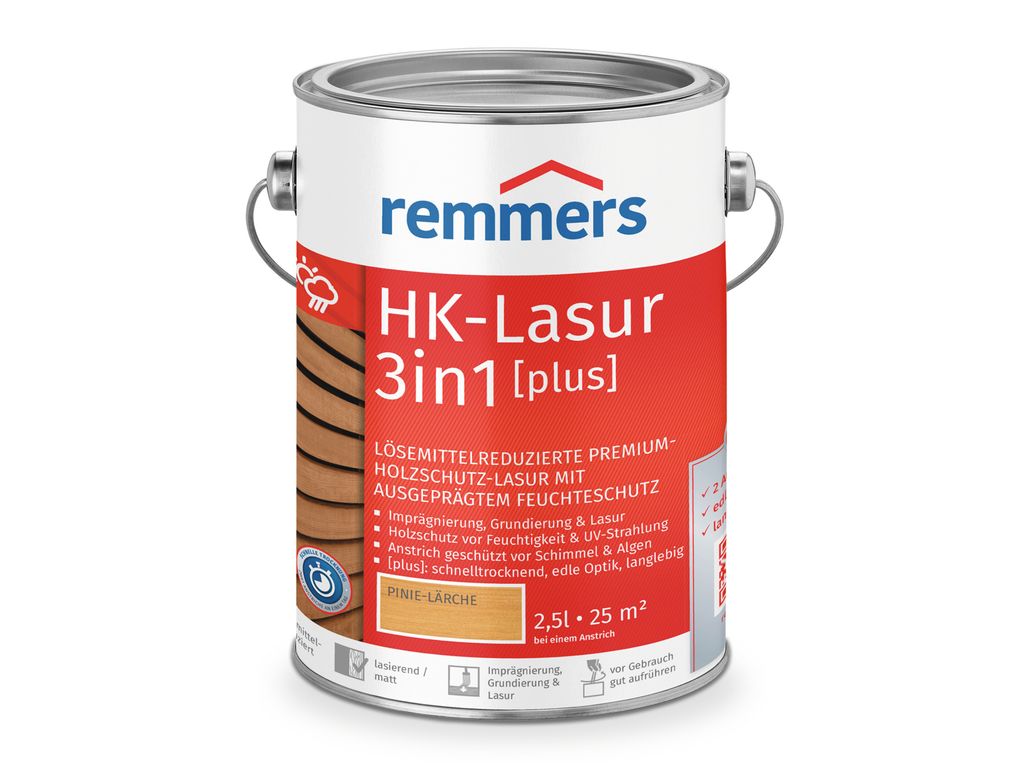 Remmers HK-Lasur 3in1 [plus] pino/ larice, opaco, 2,5 Immagine del prodotto 