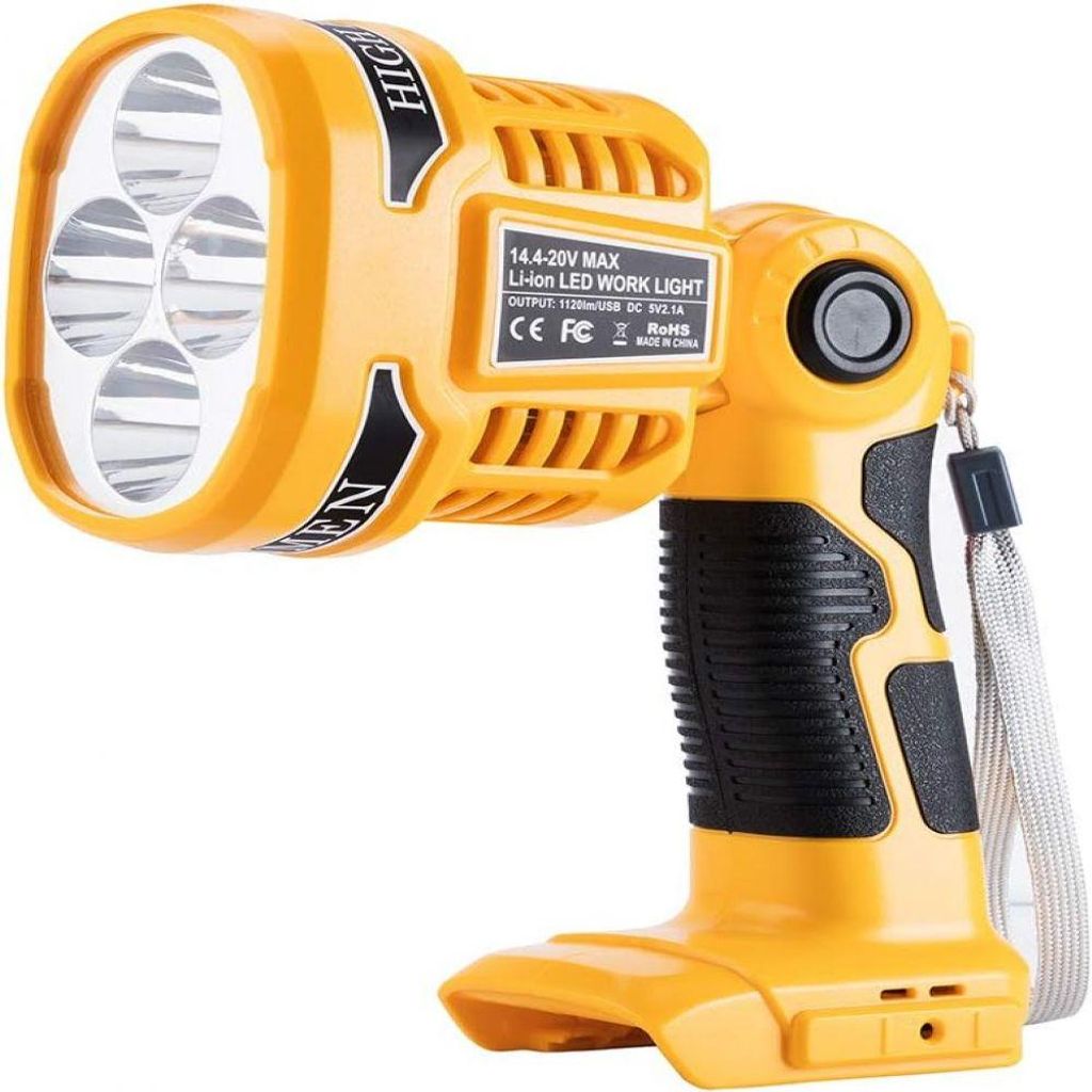 Tragbare, wiederaufladbare, kae LED-Arbeitsleuchte mit 1120 Lumen für Baustellen, kompatibel mit Dewalt 14V/18V/20V Arbeitsleuchten für Werkstatt...