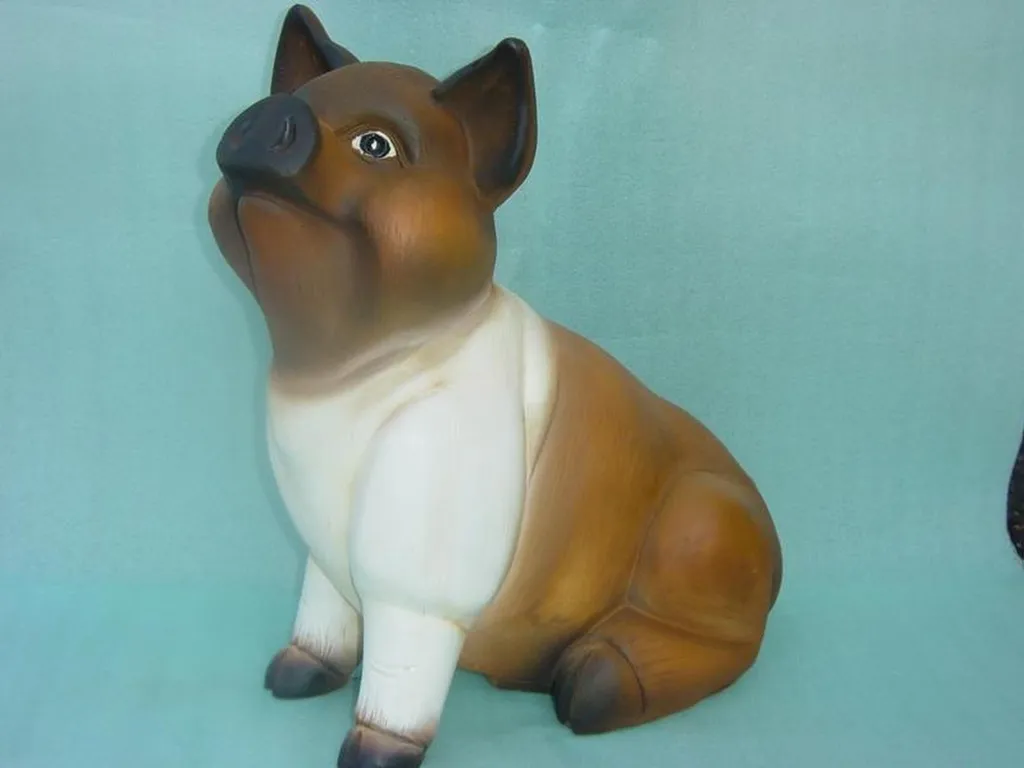 Statue Cochon Design en Résine Figure de Jardin Décoration C177B