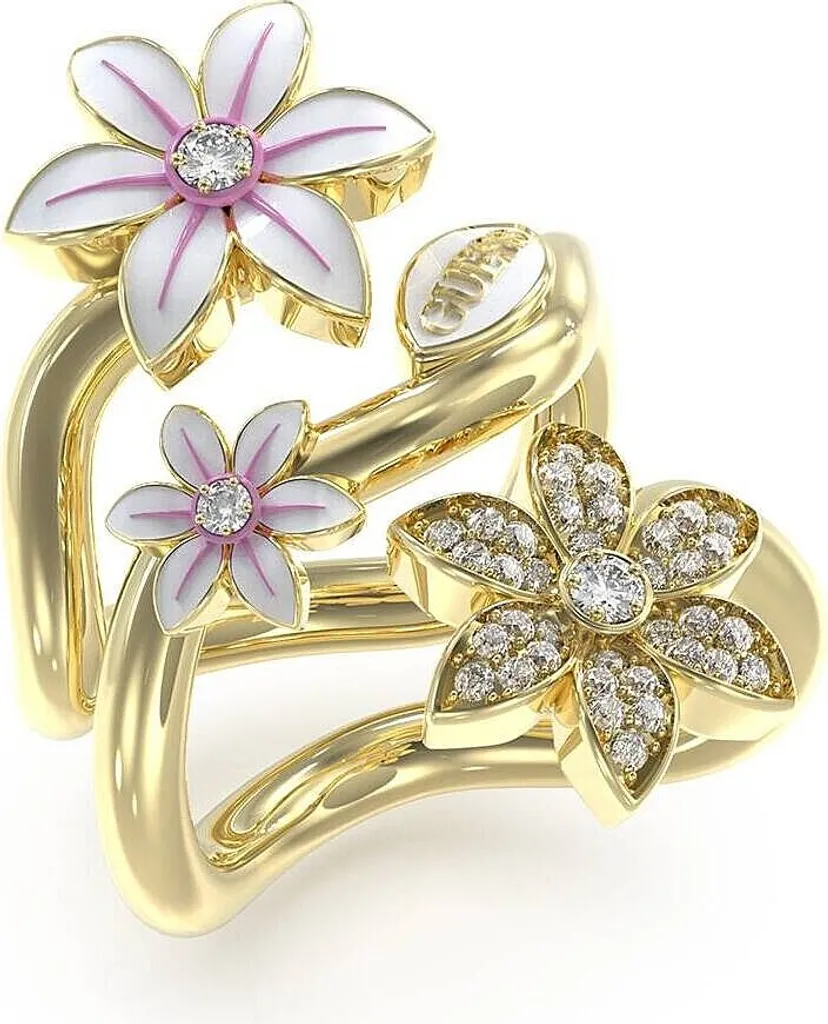 Anello Donna Guess Fiore Dorato R-14 - Must-Have Gioielli Glamour