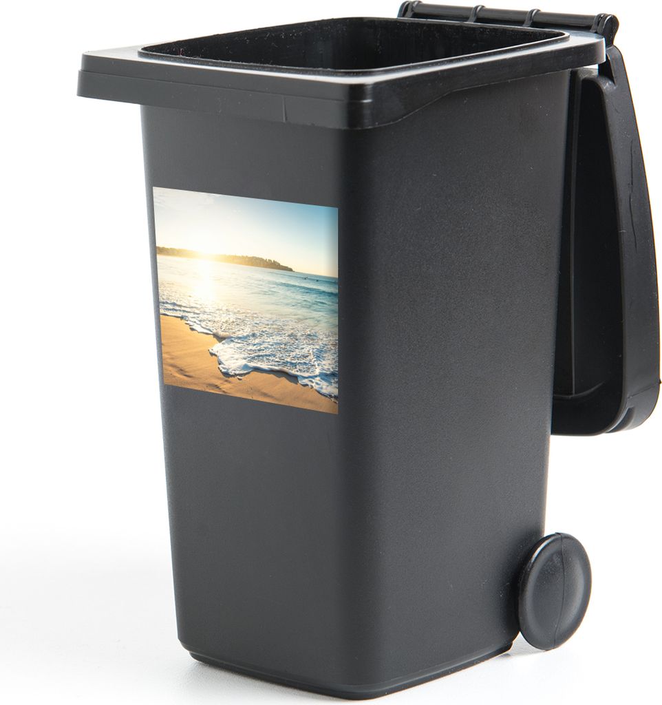 MuchoWow Mülltonnenaufkleber Sonne - Strand - Licht 40x40 cm - Abfall-Aufkleber - Container - für Abfallcontainer