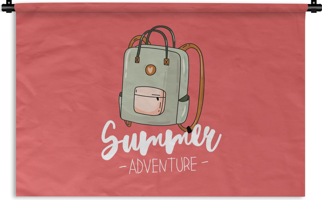 MuchoWow Wandteppich Wandbehang Reisekoffer - Weiß - Rosa 120x80 cm Tapisserie Dekoration Wandtuch - Wanddekorationen - Wandtücher