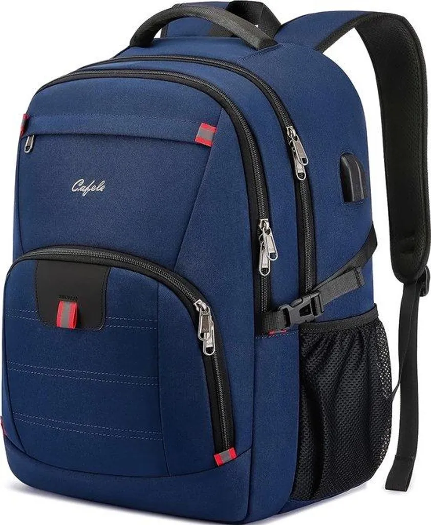 Sacoche ordinateur portable 17,3 pouces bleu avec port de charge USB