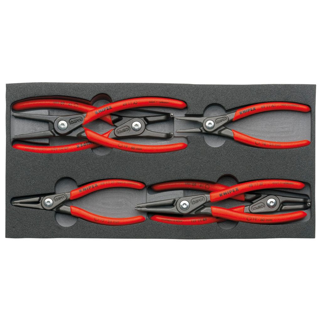 KNIPEX 00 20 01 V02 Präzisions-Sicherungsringzangen-Set in Schaumstoffeinlage 6-teilig