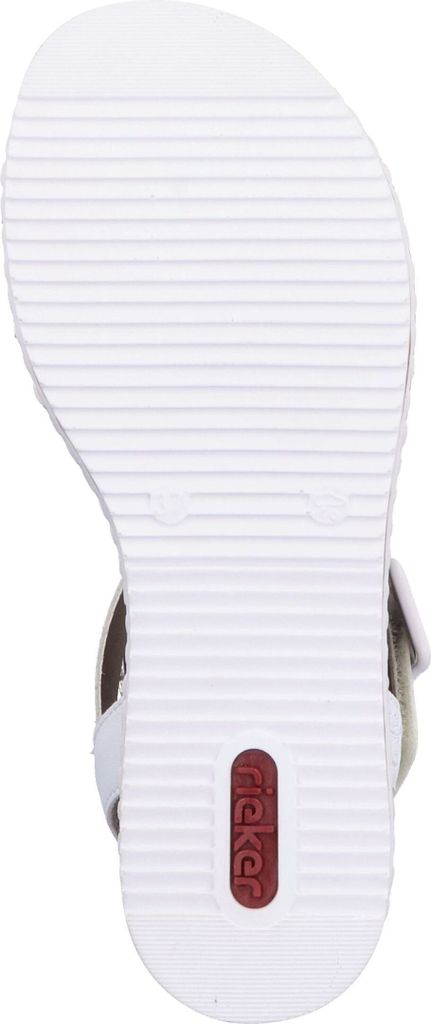 Rieker Damen Sandale Keilsandalette Klettverschluss V3660, Größe:42 EU, Farbe:Beige