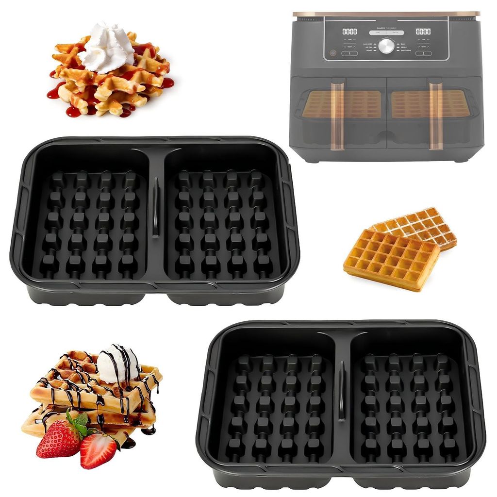 VINATO 2er Set Waffel Silikonform für Heißluftfritteuse | Produktbild 