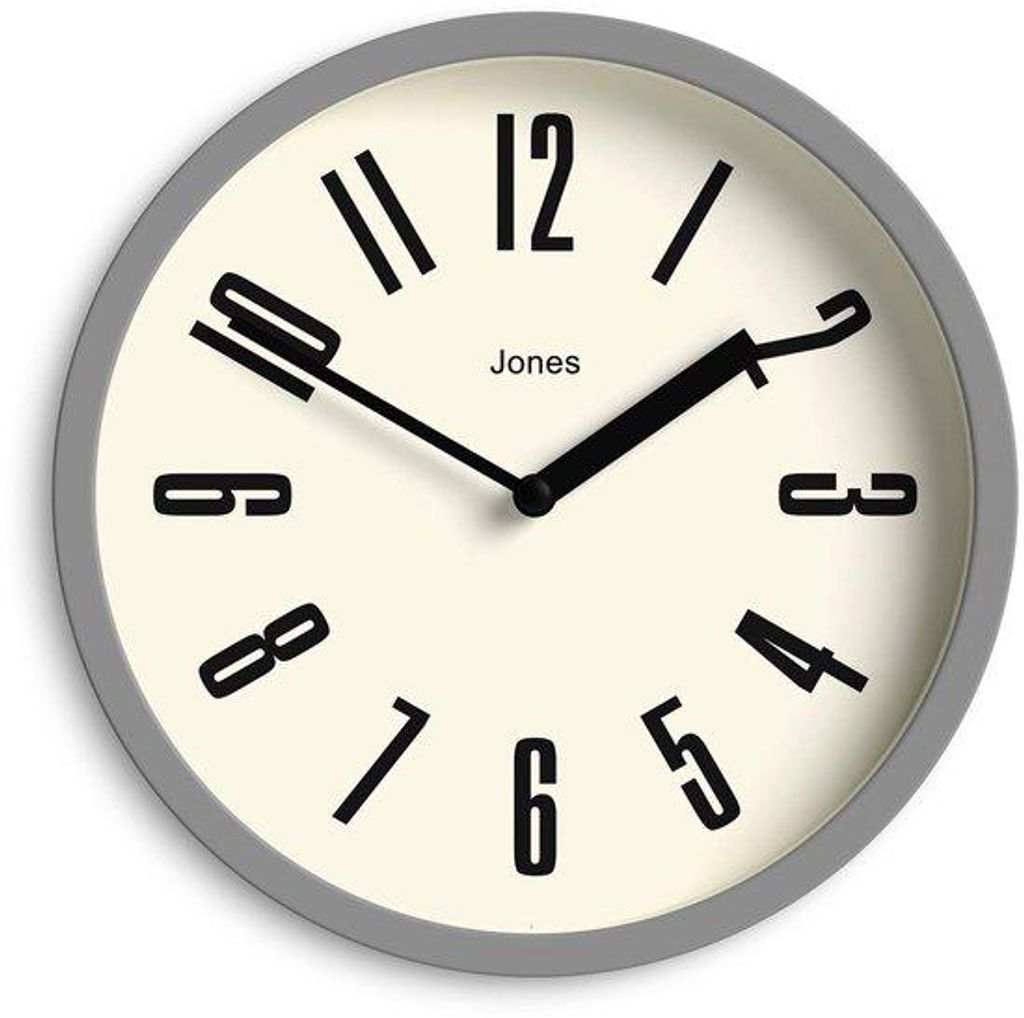 Kleine Retro Runde Uhr 20cm Grau