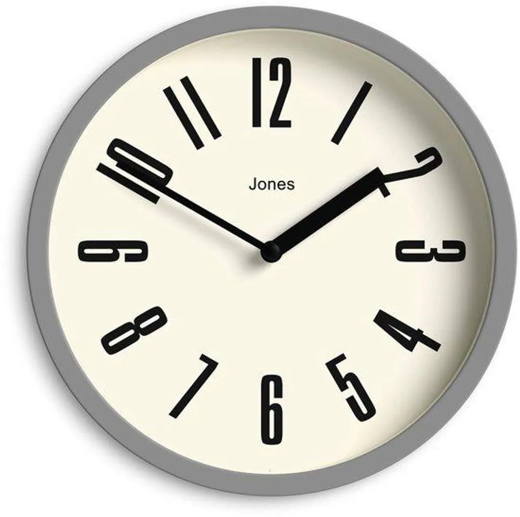 Petite horloge ronde rétro grise 20 cm - Pendule vintage analogique