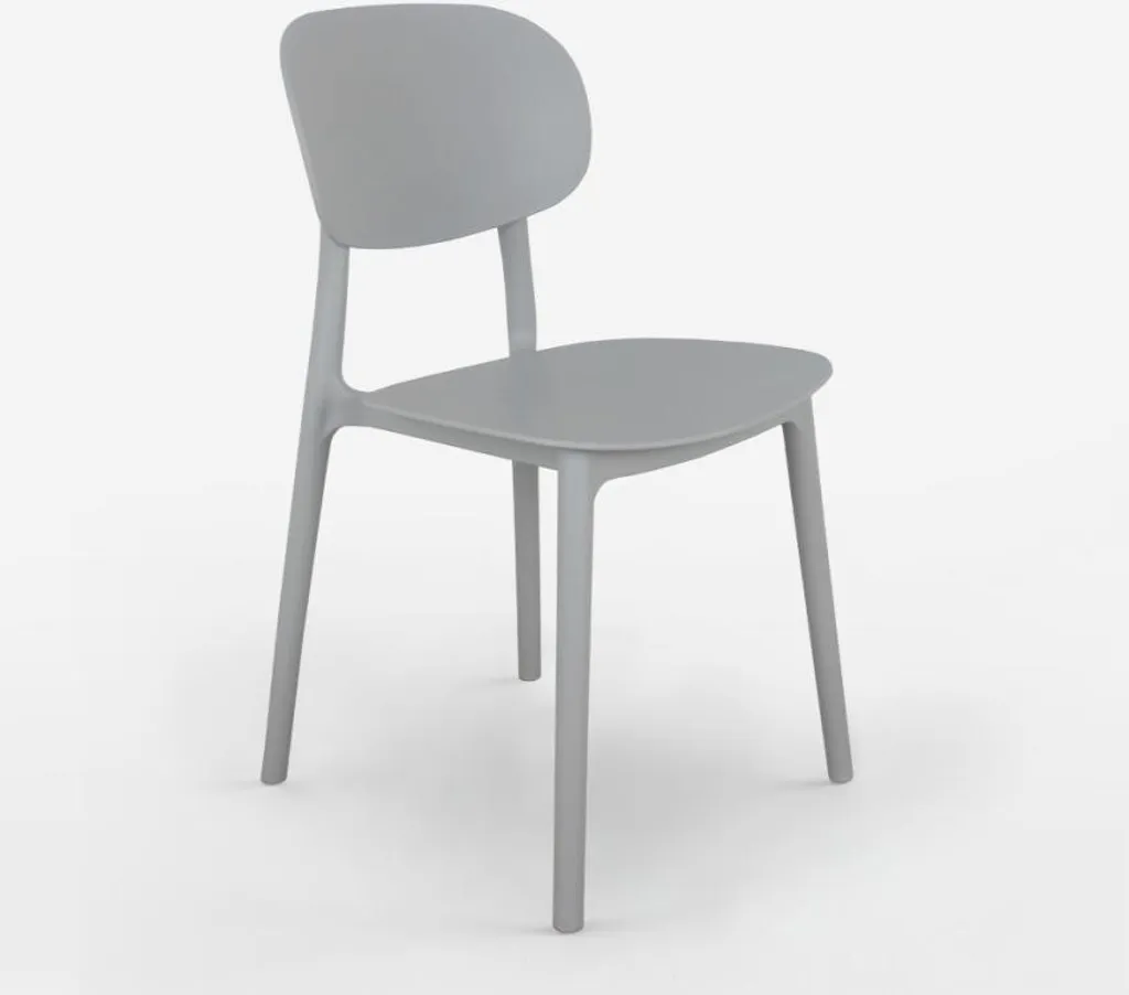 Chaise en polypropylène gris clair Nantes résistante pour extérieur et pro