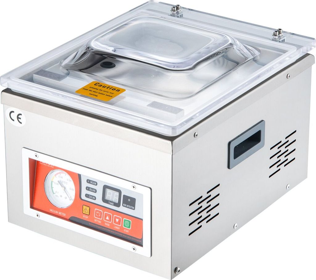 Vakuumierer DZ-260A Kompakter Profi-Kammervakuumierer 180W Motor Kammervakuumierer 6,5 cbm/h Vakuumiergerät 33x25cm Dichtungsgröße Geeignet für...